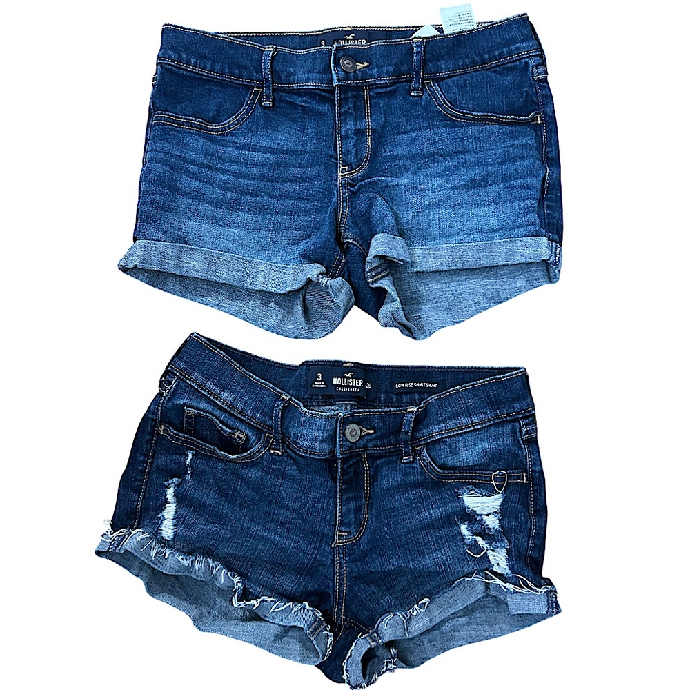 Hollister Bundle Size 3 Low Rise Shorts Two Styles Blue Denim Women’s or Junior